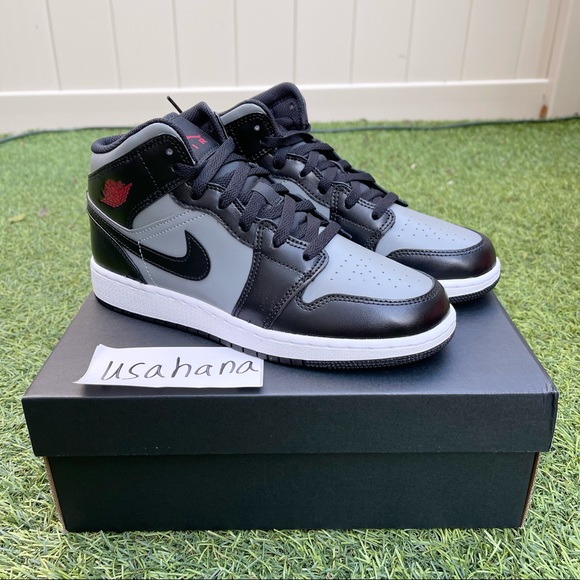 Nike Air Jordan 1 mid GS black grey (big kids) - Picture 3 of 4